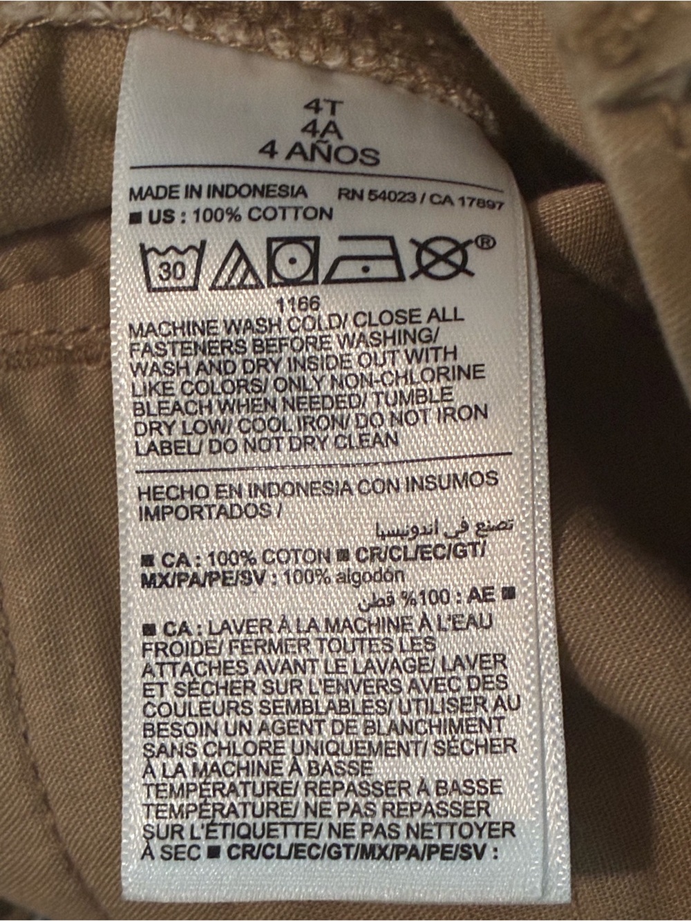 Old Navy ‘90’s Baggy Tan Cargo Pants for Kids. Size 4T. - Picture 5 of 12